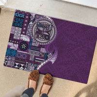 Samoan Siapo Art Tattoo Polynesian Pattern Rubber Doormat Purple Color LT03 - Polynesian Pride