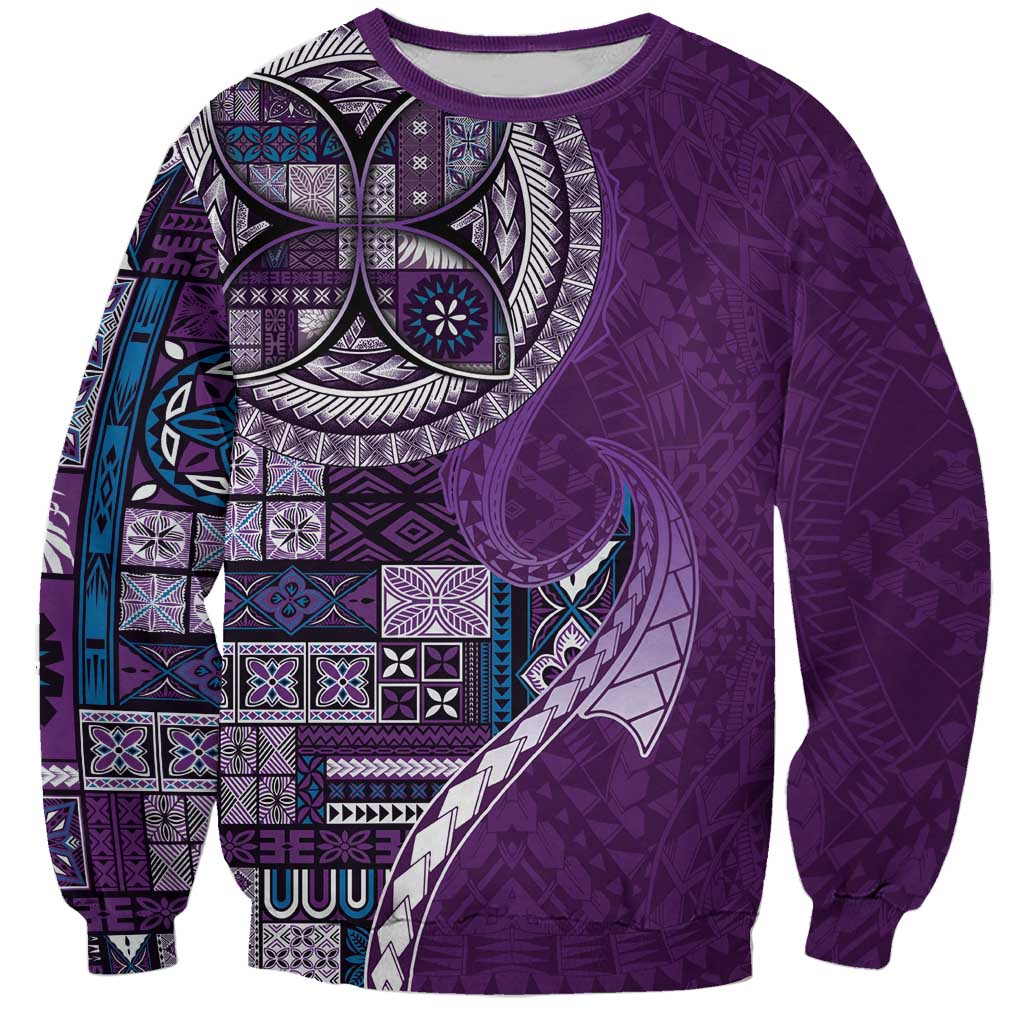 Samoan Siapo Art Tattoo Polynesian Pattern Sweatshirt Purple Color LT03 Unisex Purple - Polynesian Pride