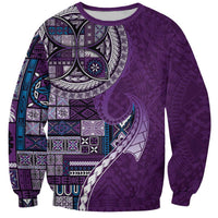 Samoan Siapo Art Tattoo Polynesian Pattern Sweatshirt Purple Color LT03 Unisex Purple - Polynesian Pride