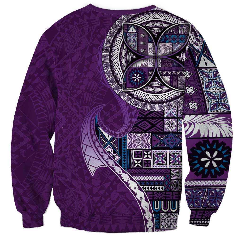 Samoan Siapo Art Tattoo Polynesian Pattern Sweatshirt Purple Color LT03 - Polynesian Pride
