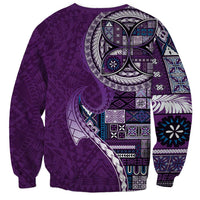 Samoan Siapo Art Tattoo Polynesian Pattern Sweatshirt Purple Color LT03 - Polynesian Pride