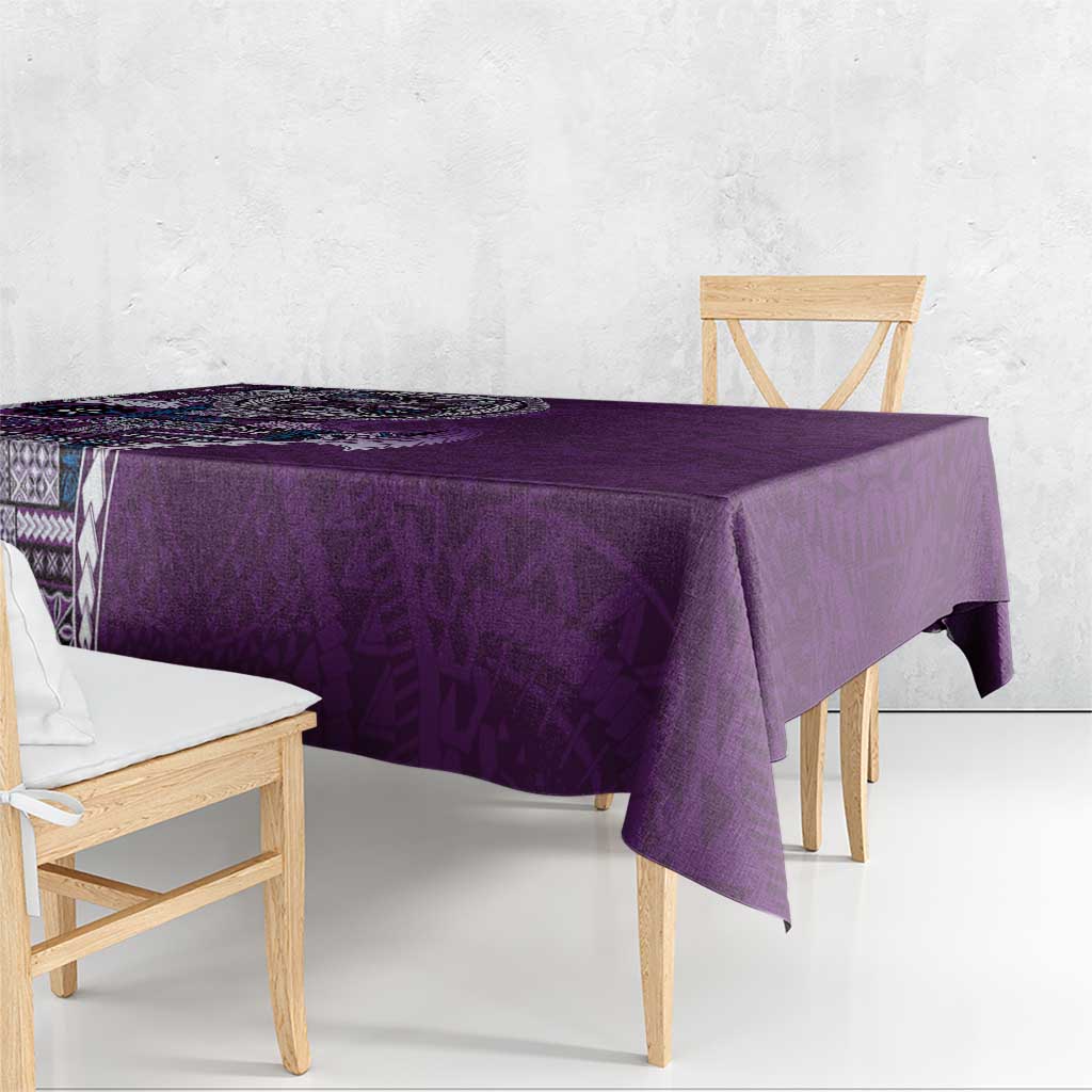 Samoan Siapo Art Tattoo Polynesian Pattern Tablecloth Purple Color LT03 - Polynesian Pride