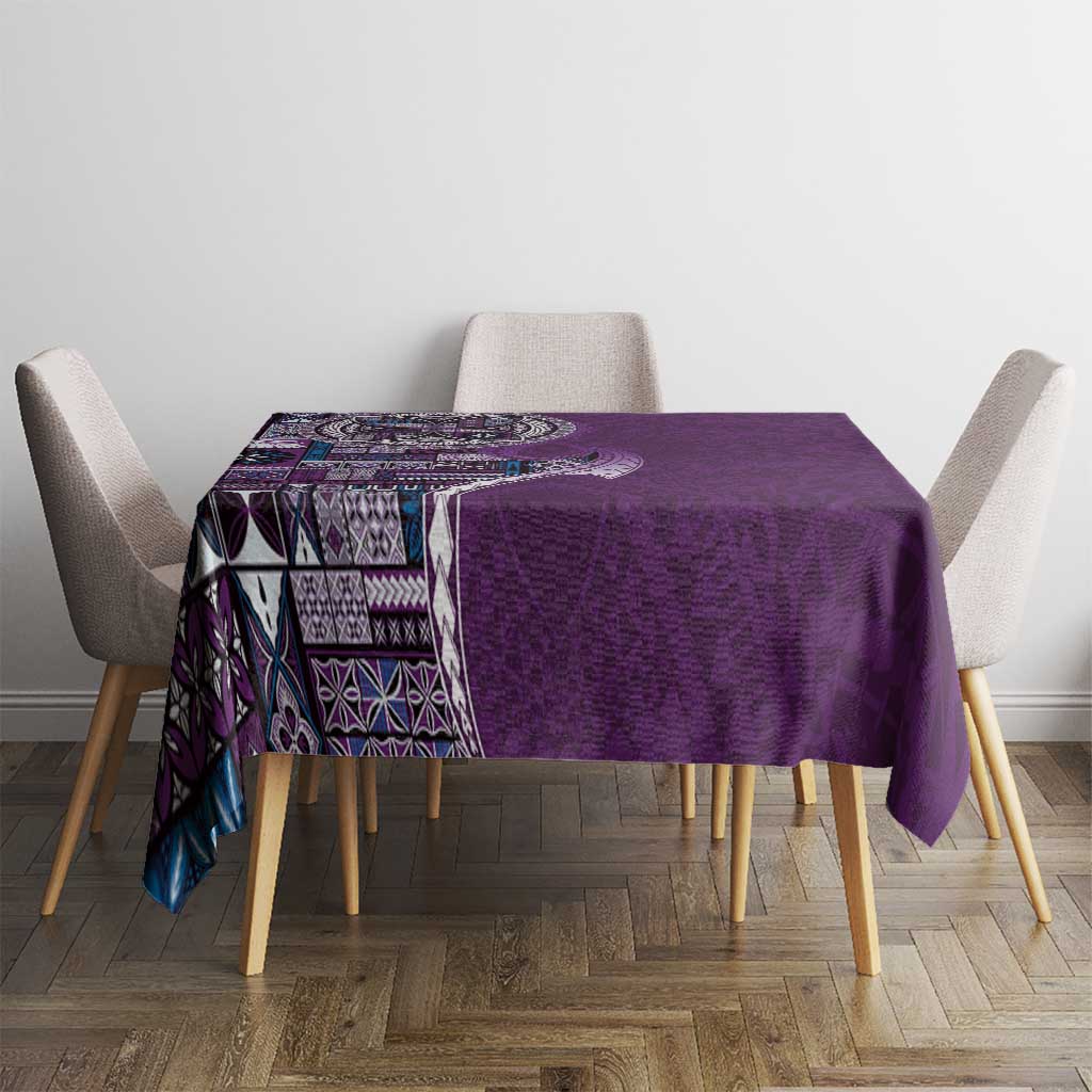 Samoan Siapo Art Tattoo Polynesian Pattern Tablecloth Purple Color LT03 - Polynesian Pride