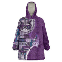 Samoan Siapo Art Tattoo Polynesian Pattern Wearable Blanket Hoodie Purple Color LT03 One Size Purple - Polynesian Pride