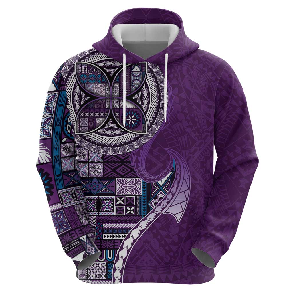 Samoan Siapo Art Tattoo Polynesian Pattern Zip Hoodie Purple Color - Polynesian Pride