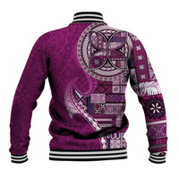 Samoan Siapo Art Tattoo Polynesian Pattern Baseball Jacket Pink Color LT03 - Polynesian Pride