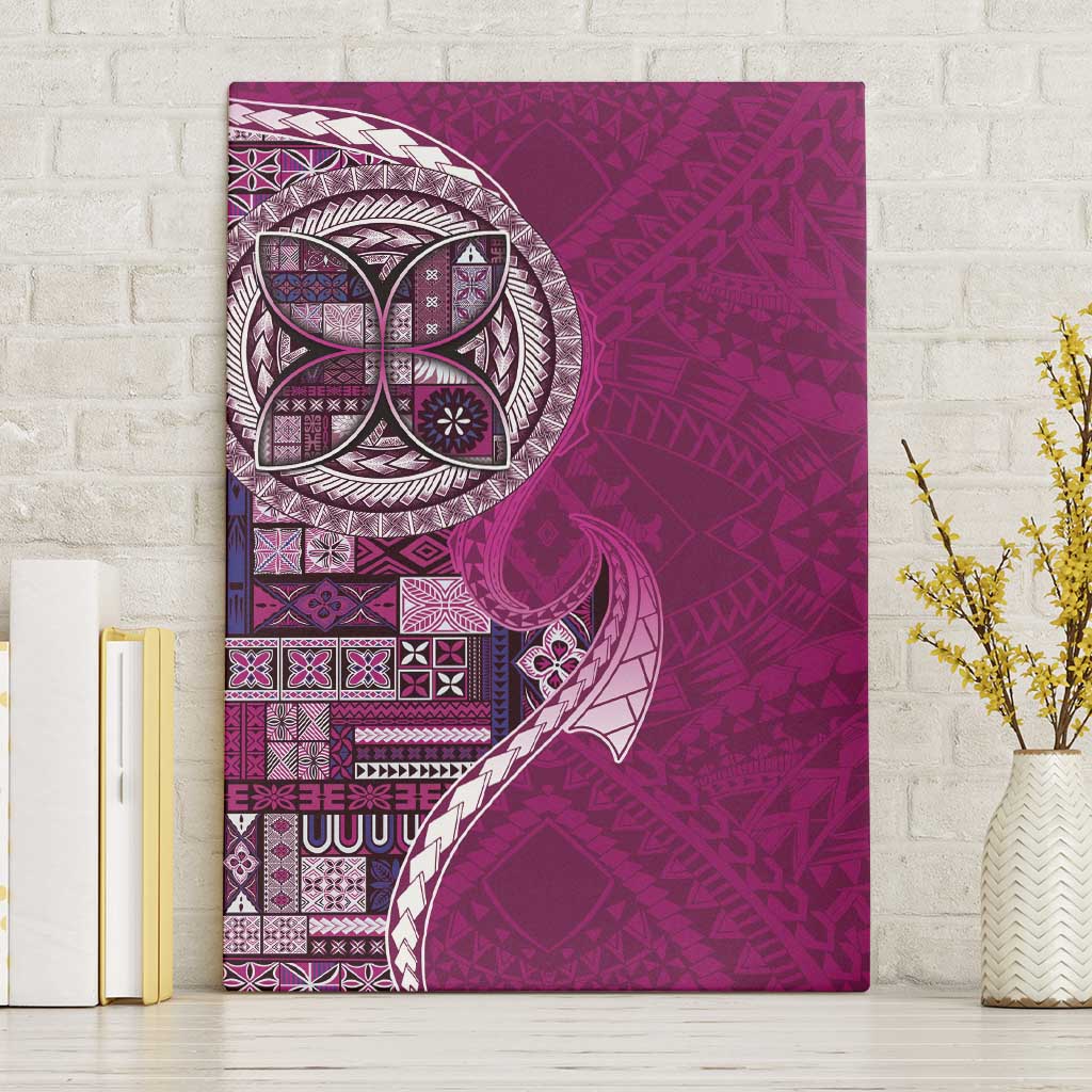 Samoan Siapo Art Tattoo Polynesian Pattern Canvas Wall Art Pink Color LT03 Without Frame Pink - Polynesian Pride