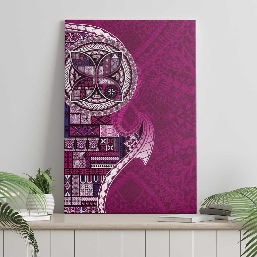 Samoan Siapo Art Tattoo Polynesian Pattern Canvas Wall Art Pink Color LT03 - Polynesian Pride