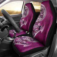 Samoan Siapo Art Tattoo Polynesian Pattern Car Seat Cover Pink Color - Polynesian Pride