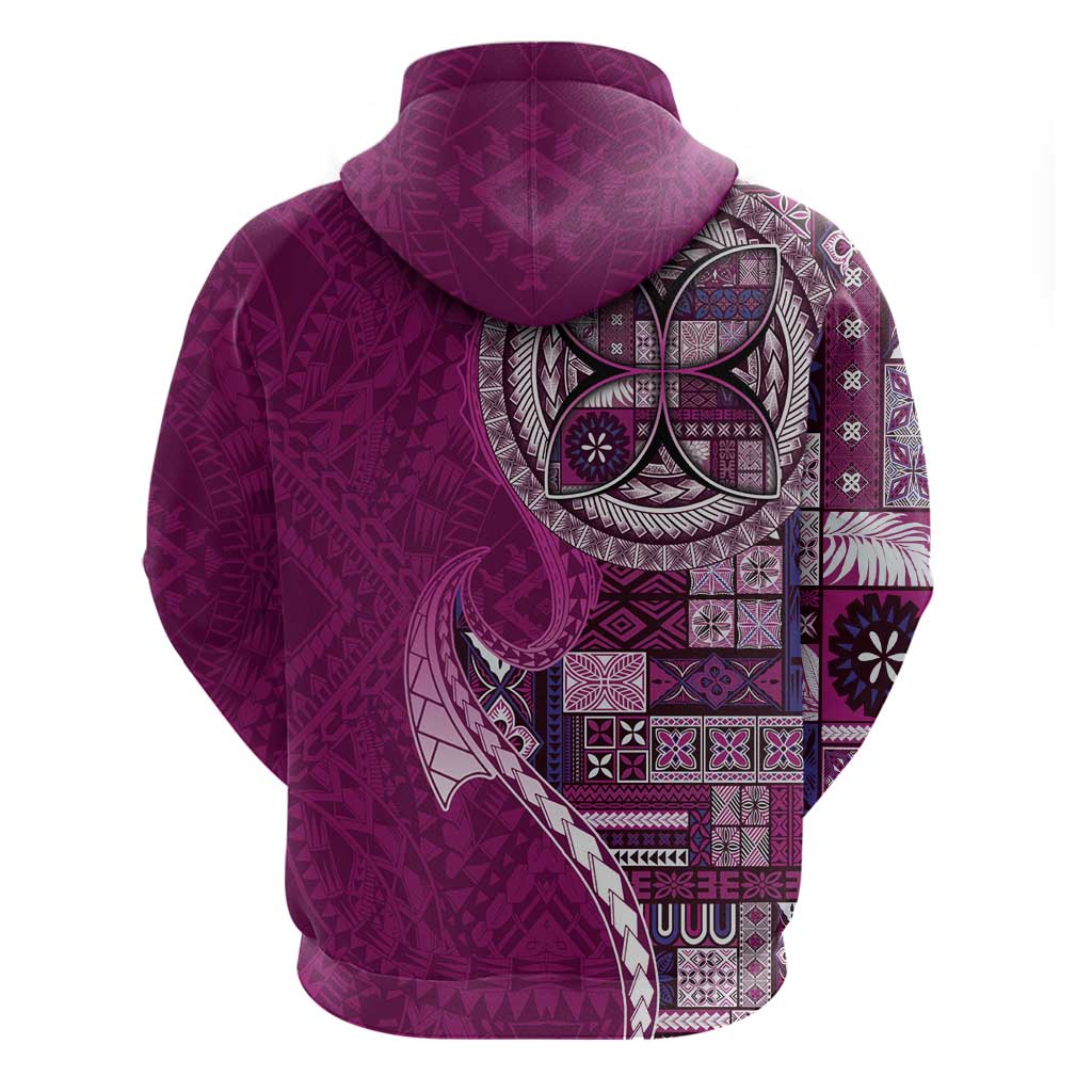 Samoan Siapo Art Tattoo Polynesian Pattern Hoodie Pink Color - Polynesian Pride