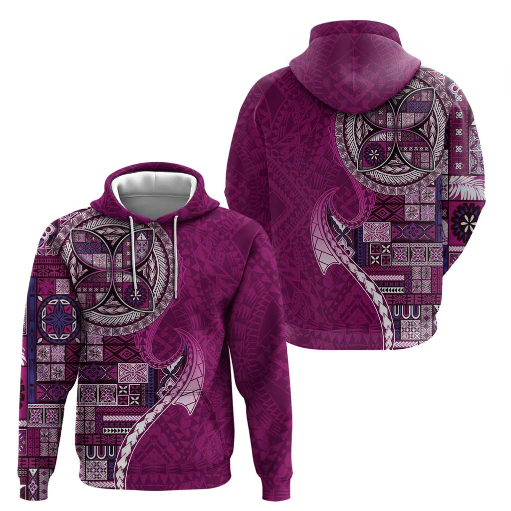 Samoan Siapo Art Tattoo Polynesian Pattern Hoodie Pink Color - Polynesian Pride