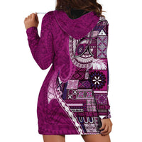 Samoan Siapo Art Tattoo Polynesian Pattern Hoodie Dress Pink Color - Polynesian Pride