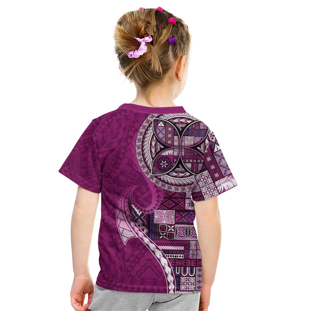 Samoan Siapo Art Tattoo Polynesian Pattern Kid T Shirt Pink Color - Polynesian Pride