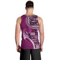 Samoan Siapo Art Tattoo Polynesian Pattern Men Tank Top Pink Color - Polynesian Pride