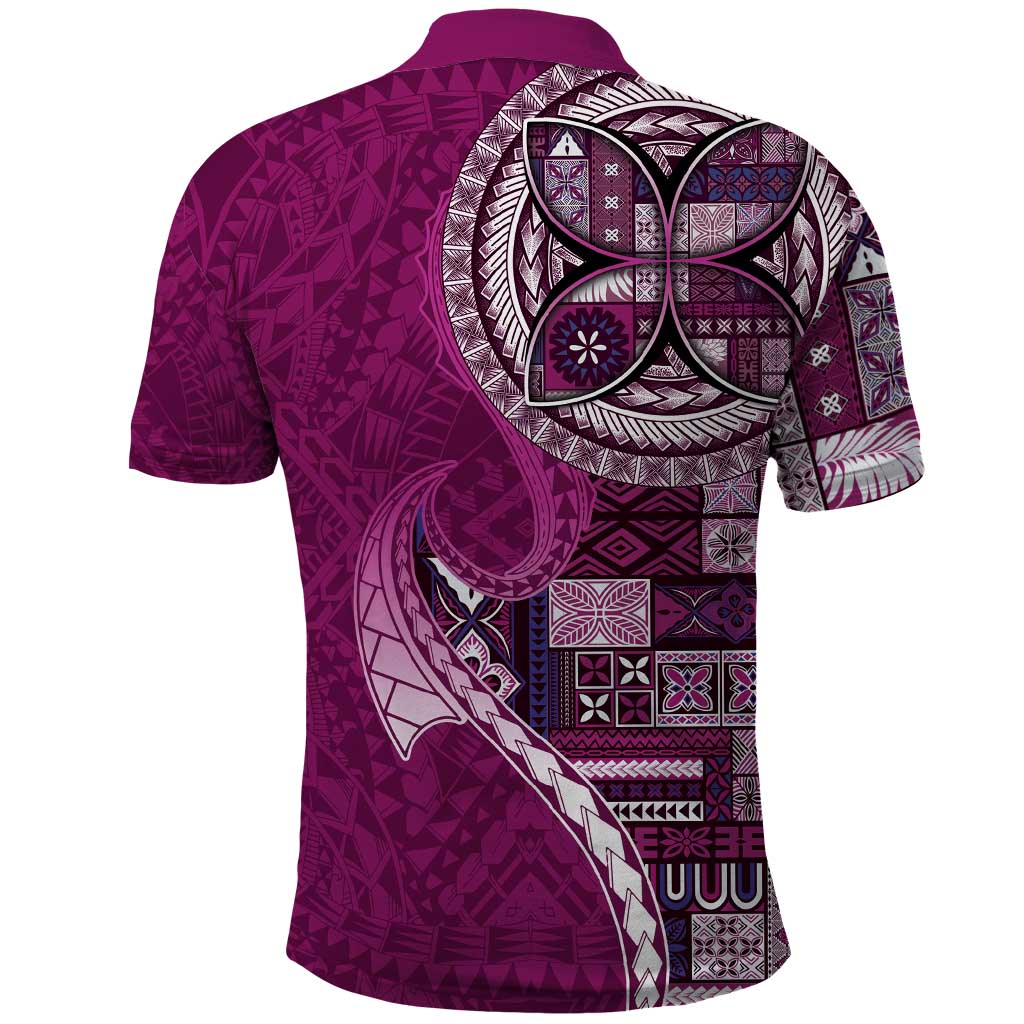 Samoan Siapo Art Tattoo Polynesian Pattern Polo Shirt Pink Color - Polynesian Pride