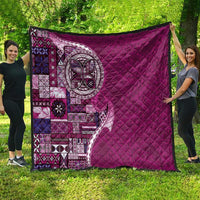 Samoan Siapo Art Tattoo Polynesian Pattern Quilt Pink Color - Polynesian Pride