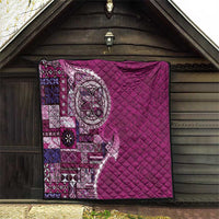 Samoan Siapo Art Tattoo Polynesian Pattern Quilt Pink Color - Polynesian Pride