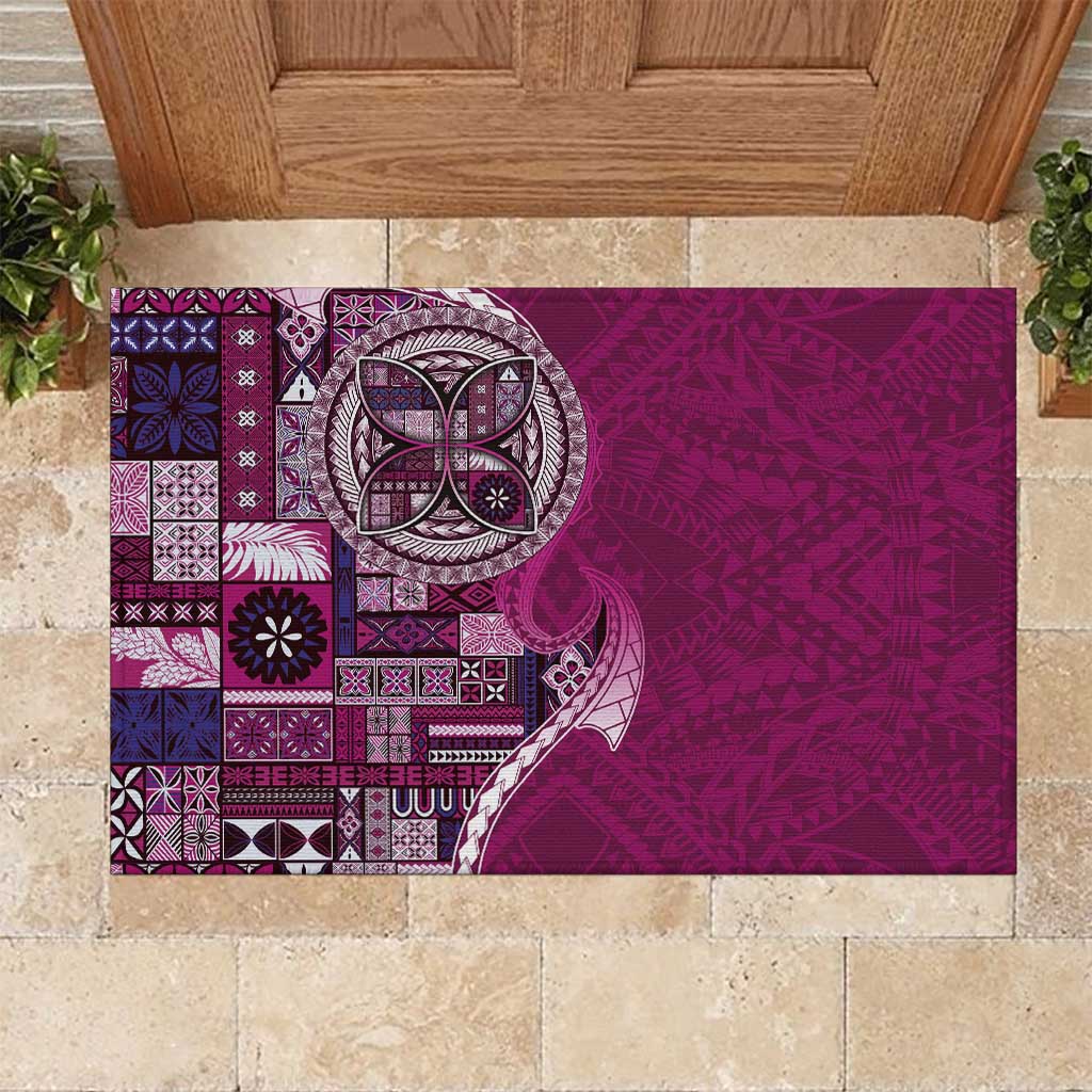 Samoan Siapo Art Tattoo Polynesian Pattern Rubber Doormat Pink Color LT03 Pink - Polynesian Pride