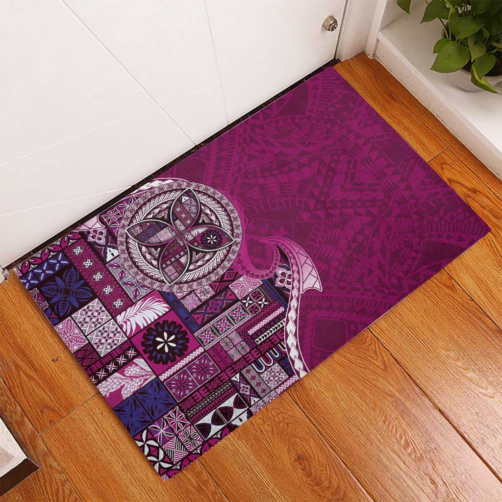 Samoan Siapo Art Tattoo Polynesian Pattern Rubber Doormat Pink Color LT03 - Polynesian Pride