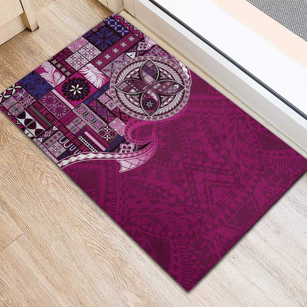 Samoan Siapo Art Tattoo Polynesian Pattern Rubber Doormat Pink Color LT03 - Polynesian Pride