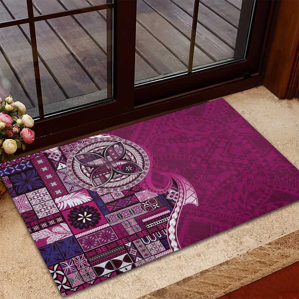 Samoan Siapo Art Tattoo Polynesian Pattern Rubber Doormat Pink Color LT03 - Polynesian Pride
