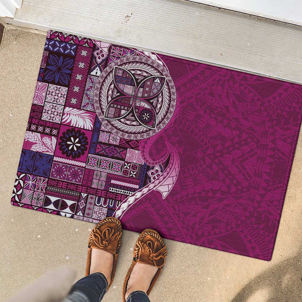 Samoan Siapo Art Tattoo Polynesian Pattern Rubber Doormat Pink Color LT03 - Polynesian Pride