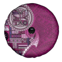 Samoan Siapo Art Tattoo Polynesian Pattern Spare Tire Cover Pink Color - Polynesian Pride