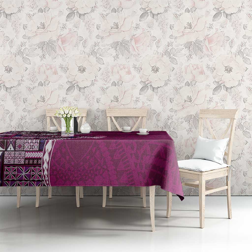Samoan Siapo Art Tattoo Polynesian Pattern Tablecloth Pink Color LT03 - Polynesian Pride