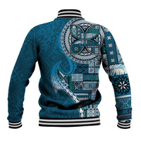 Samoan Siapo Art Tattoo Polynesian Pattern Baseball Jacket Teal Color LT03 - Polynesian Pride