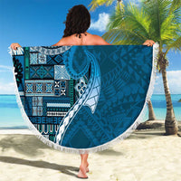 Samoan Siapo Art Tattoo Polynesian Pattern Beach Blanket Teal Color LT03 - Polynesian Pride