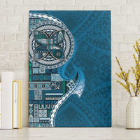 Samoan Siapo Art Tattoo Polynesian Pattern Canvas Wall Art Teal Color LT03 Without Frame Teal - Polynesian Pride