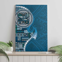 Samoan Siapo Art Tattoo Polynesian Pattern Canvas Wall Art Teal Color LT03 - Polynesian Pride