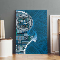 Samoan Siapo Art Tattoo Polynesian Pattern Canvas Wall Art Teal Color LT03 - Polynesian Pride