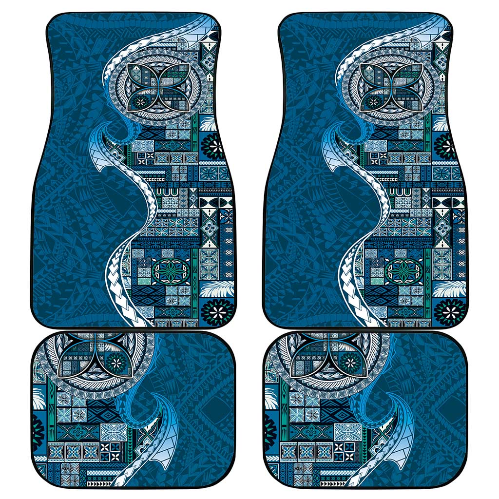 Samoan Siapo Art Tattoo Polynesian Pattern Car Mats Teal Color LT03 - Polynesian Pride