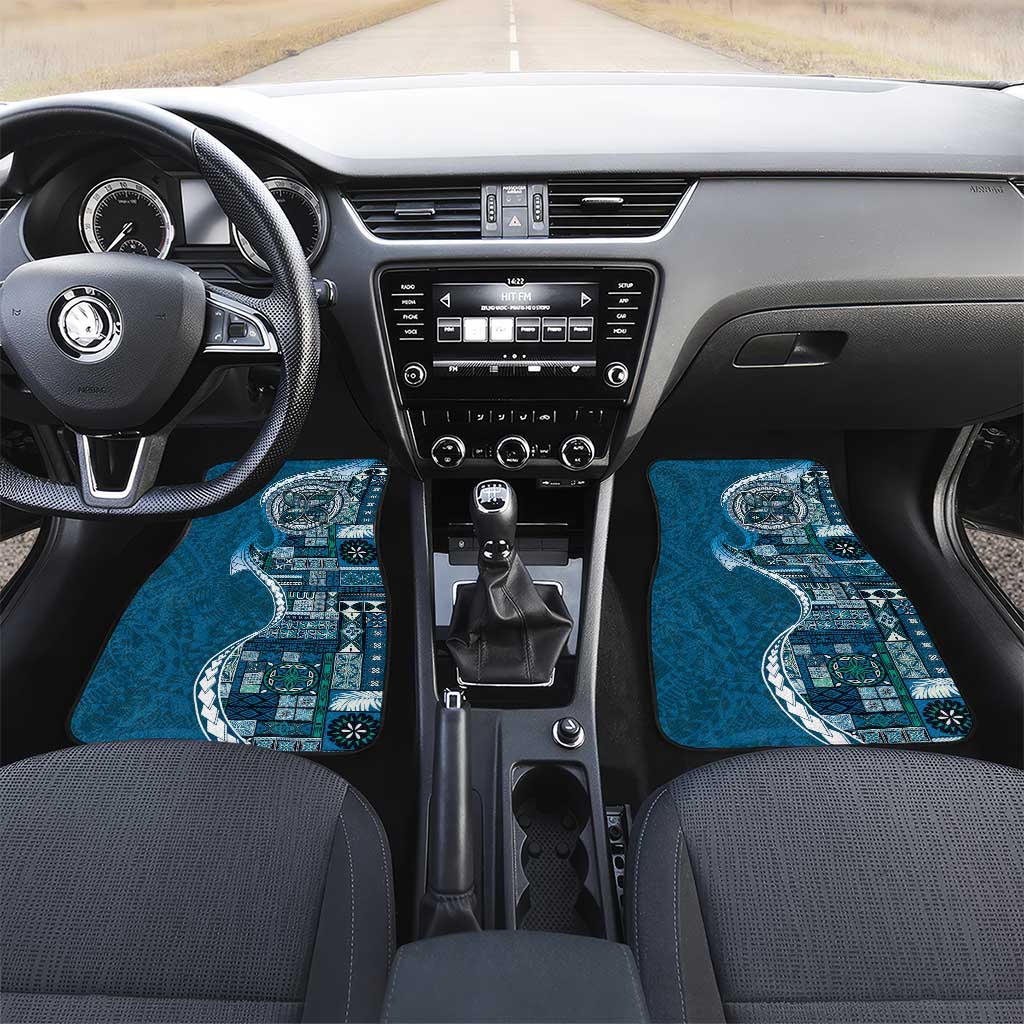 Samoan Siapo Art Tattoo Polynesian Pattern Car Mats Teal Color LT03 Set 2pcs - Front Teal - Polynesian Pride