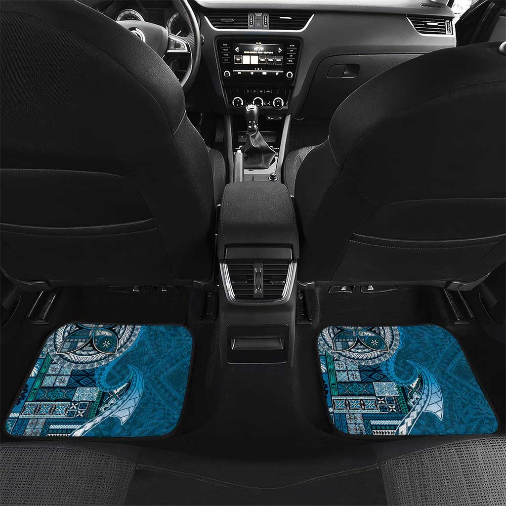 Samoan Siapo Art Tattoo Polynesian Pattern Car Mats Teal Color LT03 Set 2pcs - Back Teal - Polynesian Pride