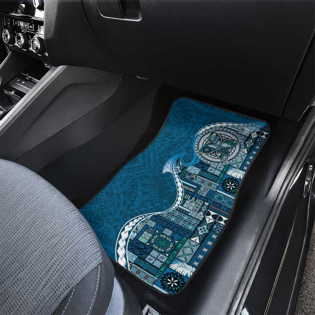 Samoan Siapo Art Tattoo Polynesian Pattern Car Mats Teal Color LT03 - Polynesian Pride