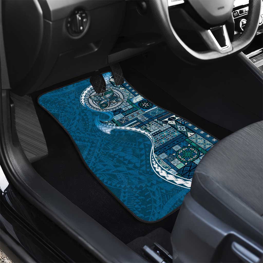 Samoan Siapo Art Tattoo Polynesian Pattern Car Mats Teal Color LT03 - Polynesian Pride
