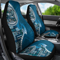 Samoan Siapo Art Tattoo Polynesian Pattern Car Seat Cover Teal Color - Polynesian Pride