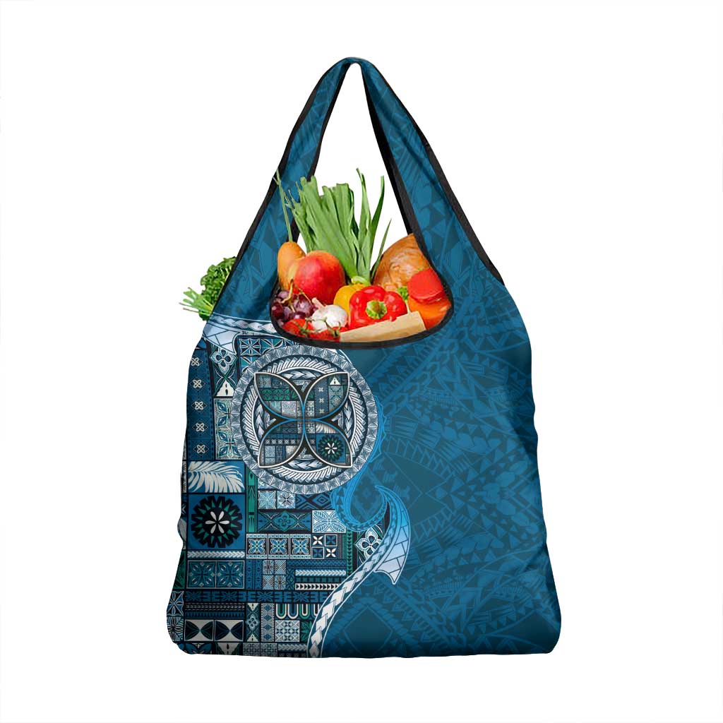 Samoan Siapo Art Tattoo Polynesian Pattern Grocery Bag Teal Color LT03 1-pack One Size Teal - Polynesian Pride