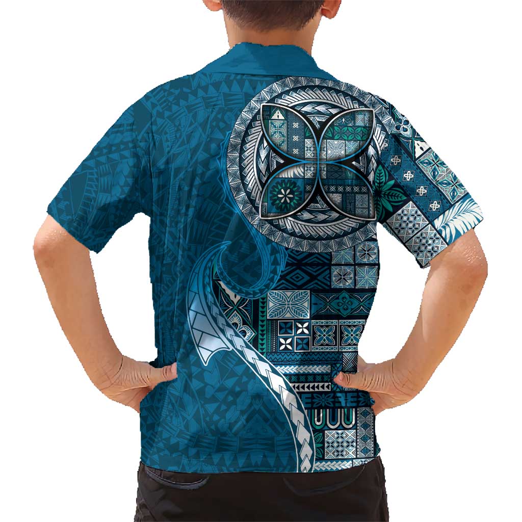 Samoan Siapo Art Tattoo Polynesian Pattern Hawaiian Shirt Teal Color LT03 - Polynesian Pride