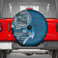 Samoan Siapo Art Tattoo Polynesian Pattern Spare Tire Cover Teal Color - Polynesian Pride