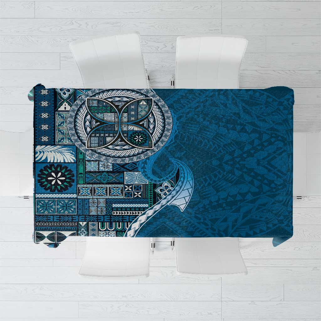 Samoan Siapo Art Tattoo Polynesian Pattern Tablecloth Teal Color LT03 Teal - Polynesian Pride