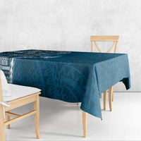 Samoan Siapo Art Tattoo Polynesian Pattern Tablecloth Teal Color LT03 - Polynesian Pride