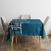 Samoan Siapo Art Tattoo Polynesian Pattern Tablecloth Teal Color LT03 - Polynesian Pride