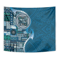 Samoan Siapo Art Tattoo Polynesian Pattern Tapestry Teal Color - Polynesian Pride