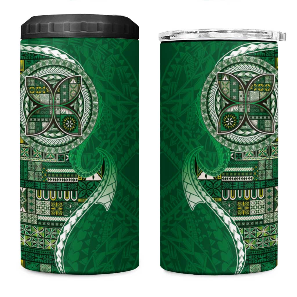 Samoan Siapo Art Tattoo Polynesian Pattern 4 in 1 Can Cooler Tumbler Green Color LT03 One Size: 16 oz Green - Polynesian Pride