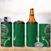 Samoan Siapo Art Tattoo Polynesian Pattern 4 in 1 Can Cooler Tumbler Green Color LT03 - Polynesian Pride