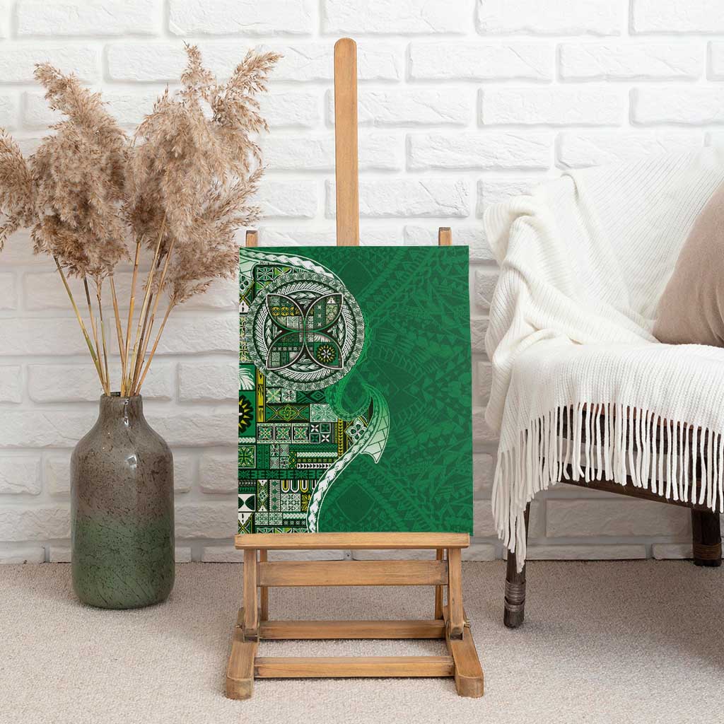 Samoan Siapo Art Tattoo Polynesian Pattern Canvas Wall Art Green Color LT03 - Polynesian Pride