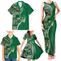 Samoan Siapo Art Tattoo Polynesian Pattern Family Matching Tank Maxi Dress and Hawaiian Shirt Green Color - Polynesian Pride